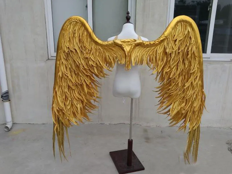 Gold Luxury show angel wings catwalk underwear show props festival Angel Feather wing cosplay costume party supply christmas