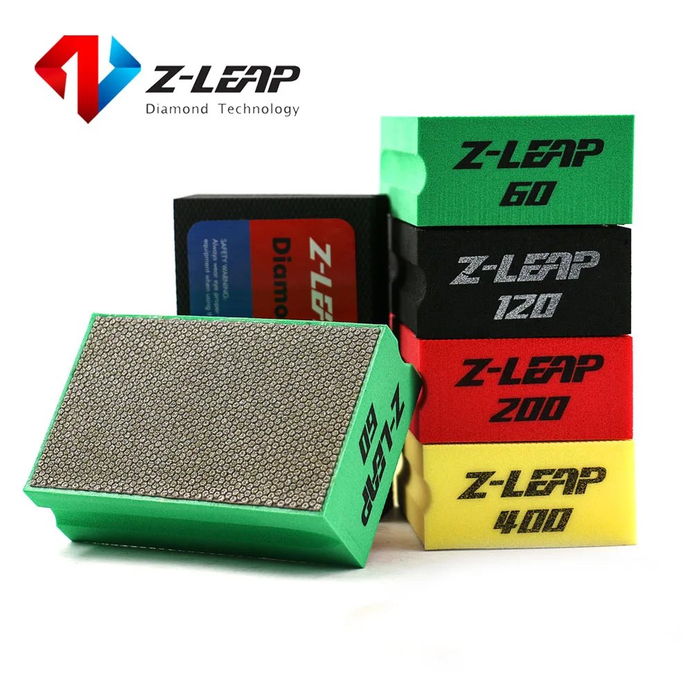 

Z-LEAP Diamond Hand Polishing Pad Glass Granite Marble Concrete Stone Abrasive Pad Foam Backed Electroplated Hand Grinding Tool