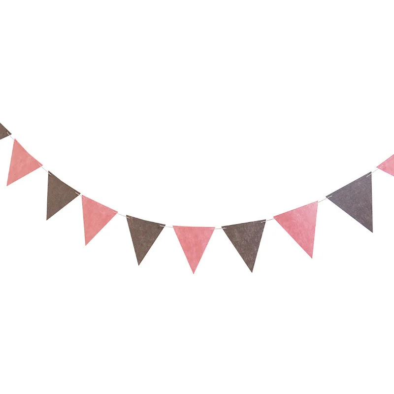 

4M 12 Flags 8M 18 Flags Grey and Pink Pennants Children's Party Banner New Flags Birthday Party Pennants Decoration Supplies