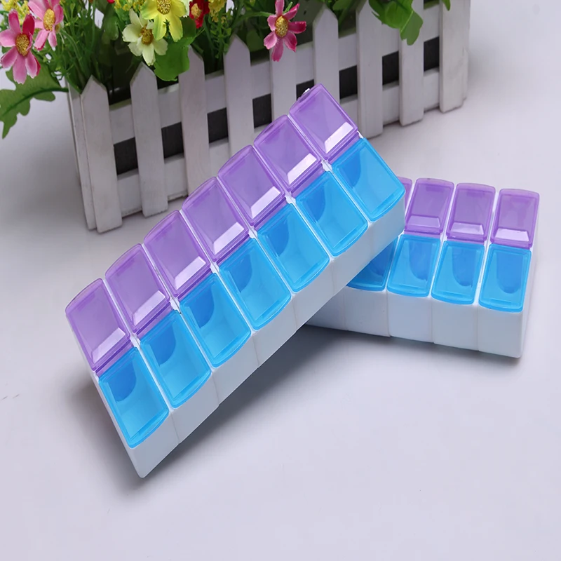 

7 Days Weekly pill case 14 Grids AM PM a day medicine box pill storage organizer convenient pill case