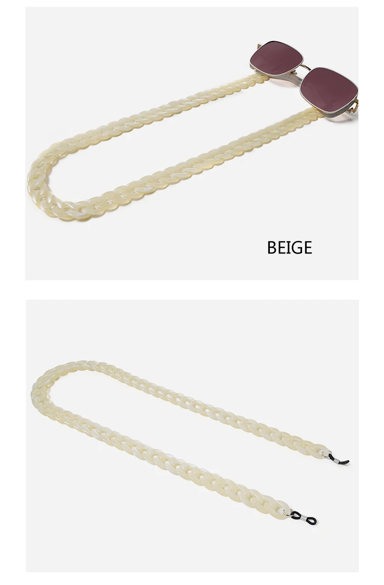 Mode Acryl Brillen Ketten Sonnenbrillen Schnur Anti-Rutsch-Sonnenbrille bänder hängen Ketten am Hals Brillen zubehör – Detail 26