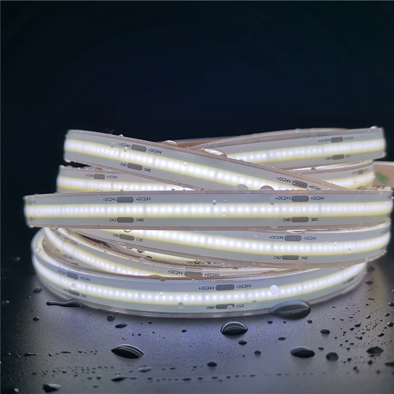 5M COB Led Strip Light 12v 24v Waterproof High Density No Spot Flexible Garden Decor Ceiling House Renew Cabinet Exhibition Bar