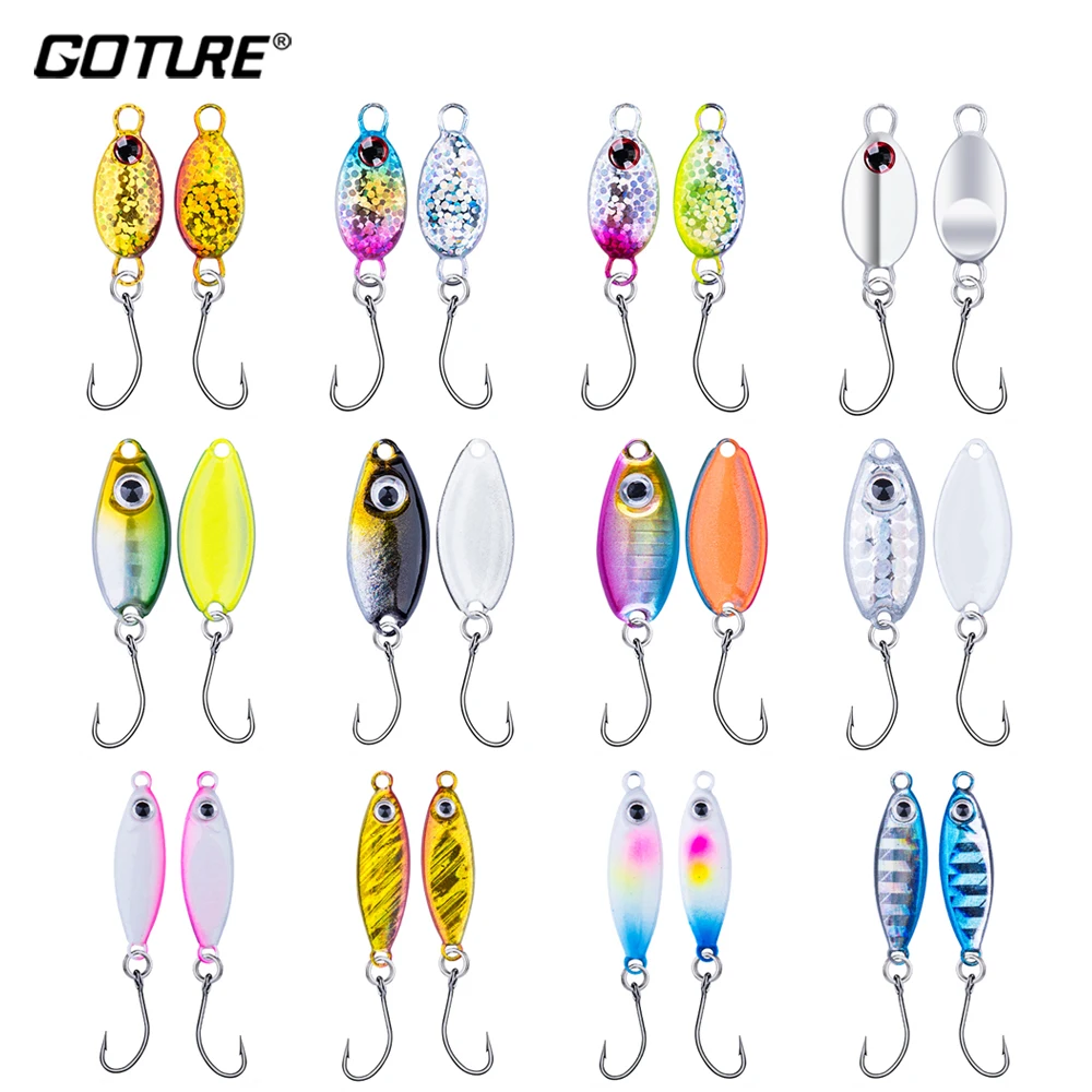 Goture 12pcs/box Micro Jig Shore Casting Slow Jigging Fishing Lure Sea lake River Ice Fishing Jig For Trout,Perch,Bass,Pike