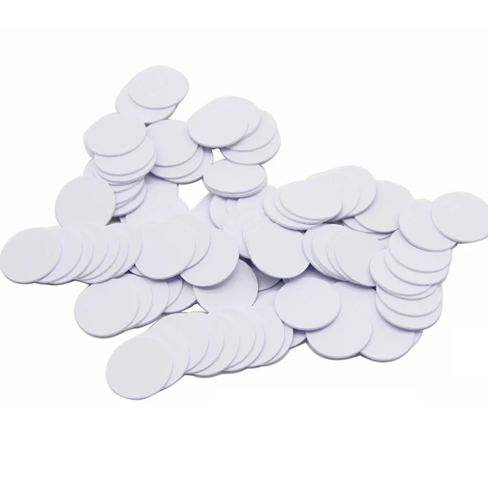 

(500PCS/LOT) FM1108(M1 S50) RFID Smart IC Tags 13.56Mhz Waterproof 25mmx1mm PVS Coin Cards