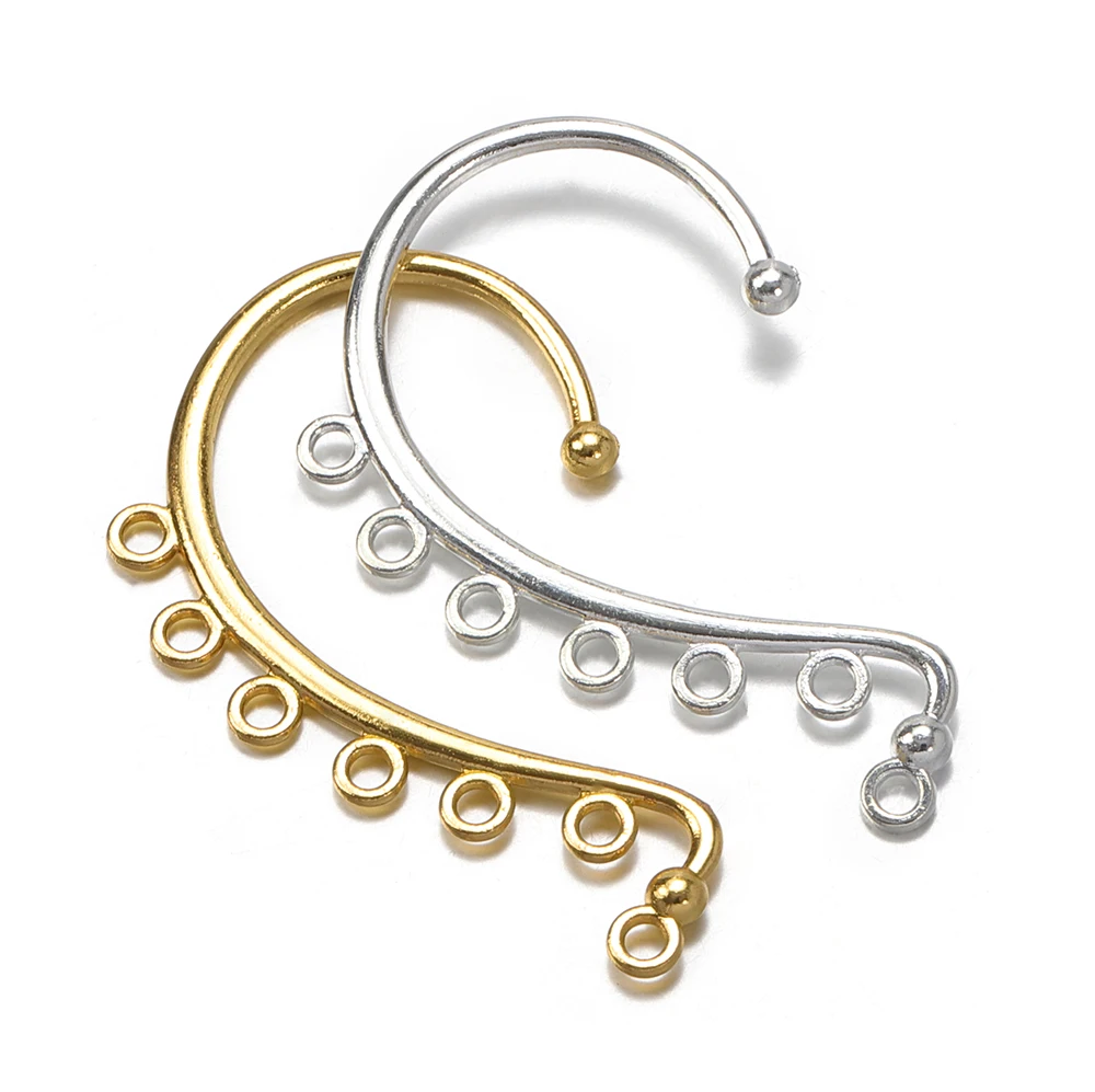 10pcs C Shape Ear Hook Gold Color Arc Ear Hanging Clip Earring Base for Diy Jewelry Making No pierced Tassel Earring Accessories