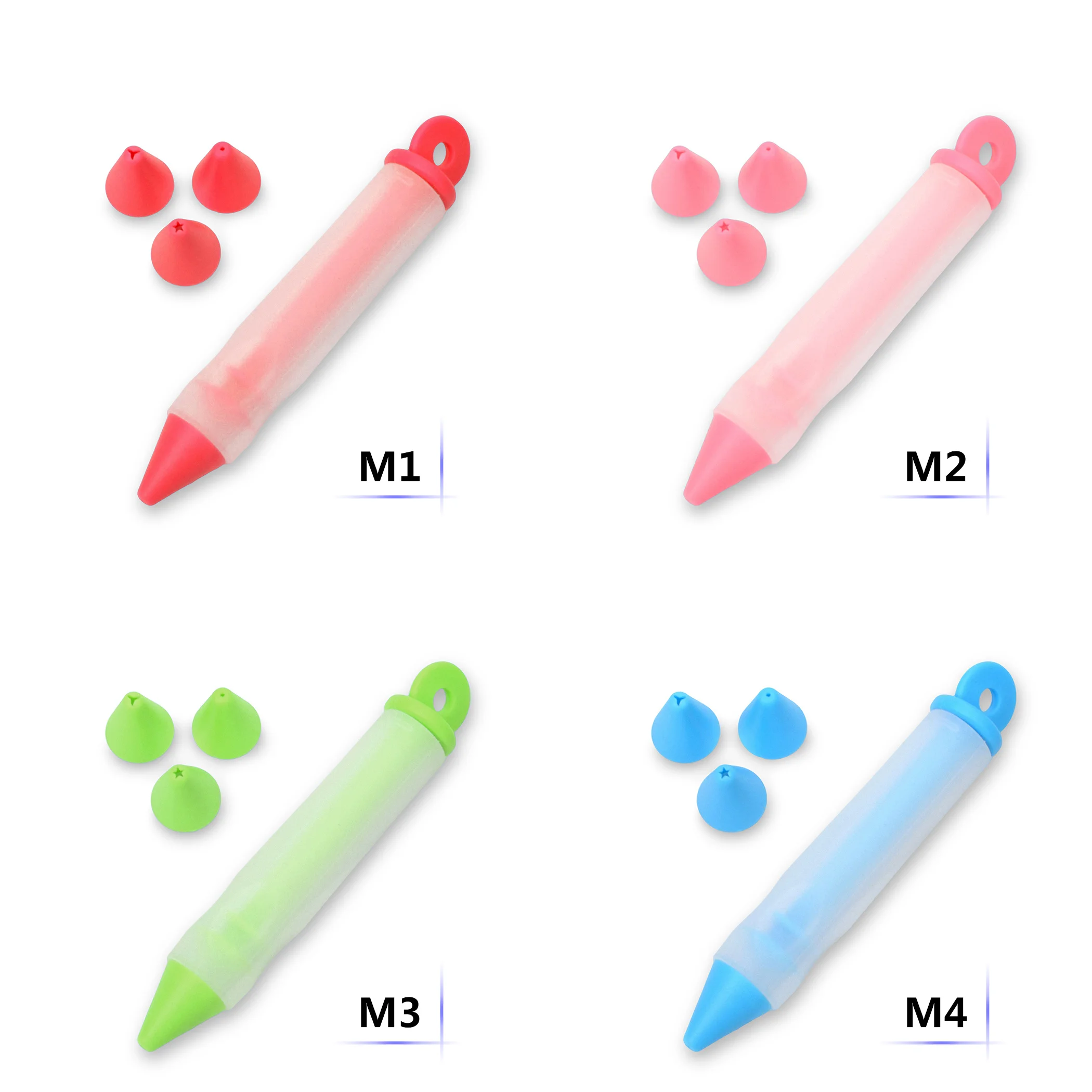 

Kinds Silicone Decorating Pen Pastry Cream Syringe Food Writing Piping Nozzles