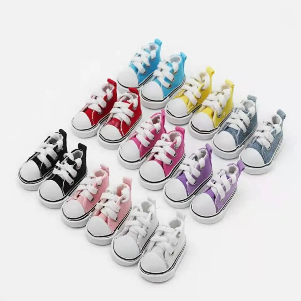 5Cm Doll Shoes 1/6 BJD Blyth Doll Accessories High Top Canvas BJD Handsome Candy Color Sneakers DIY Toy For Girls Fashion Shoes