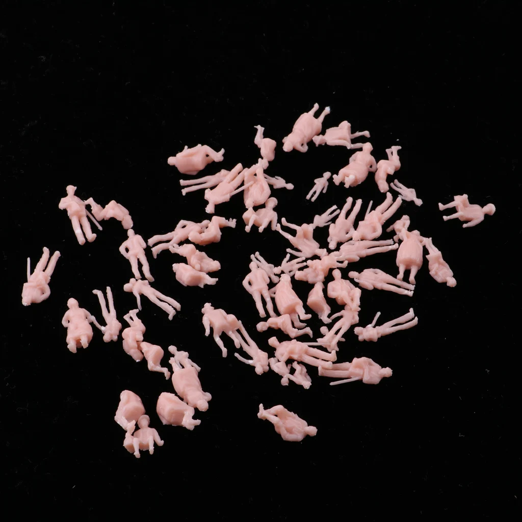 1:87 60x Unpainted Sitting And Standing People Model Figures Toys