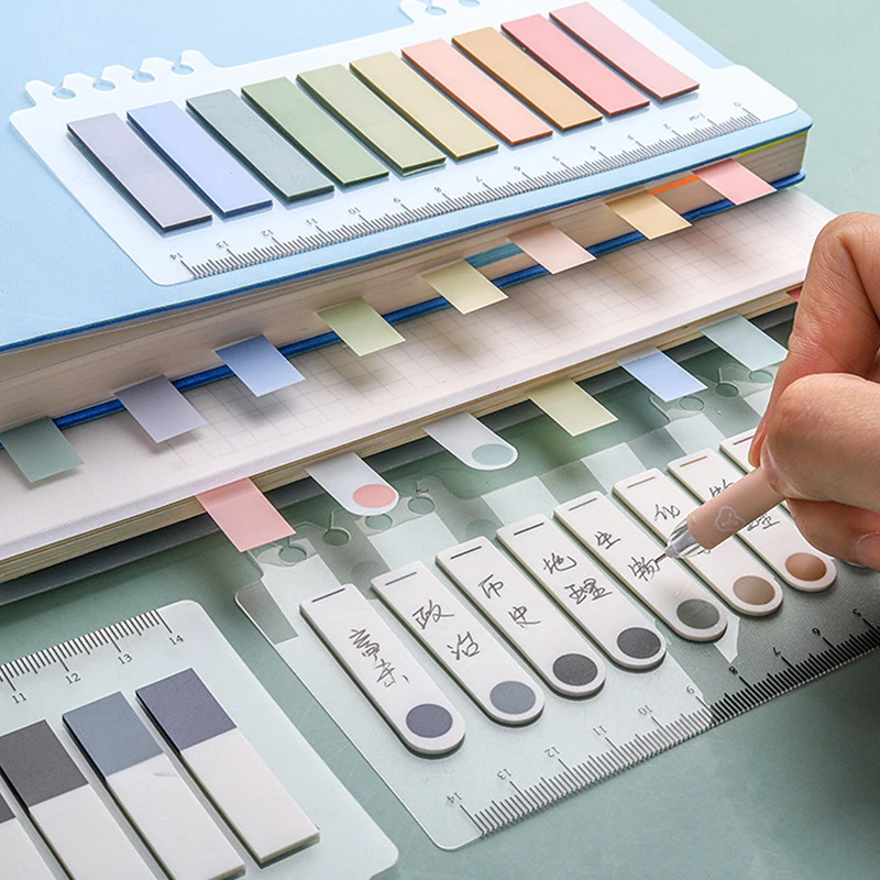 New Arrival Sticky Notes Bookmark Paster Memo Pad With Ruler Highlighter Marker Page Flags To Do List Korean Fashion Index Tab