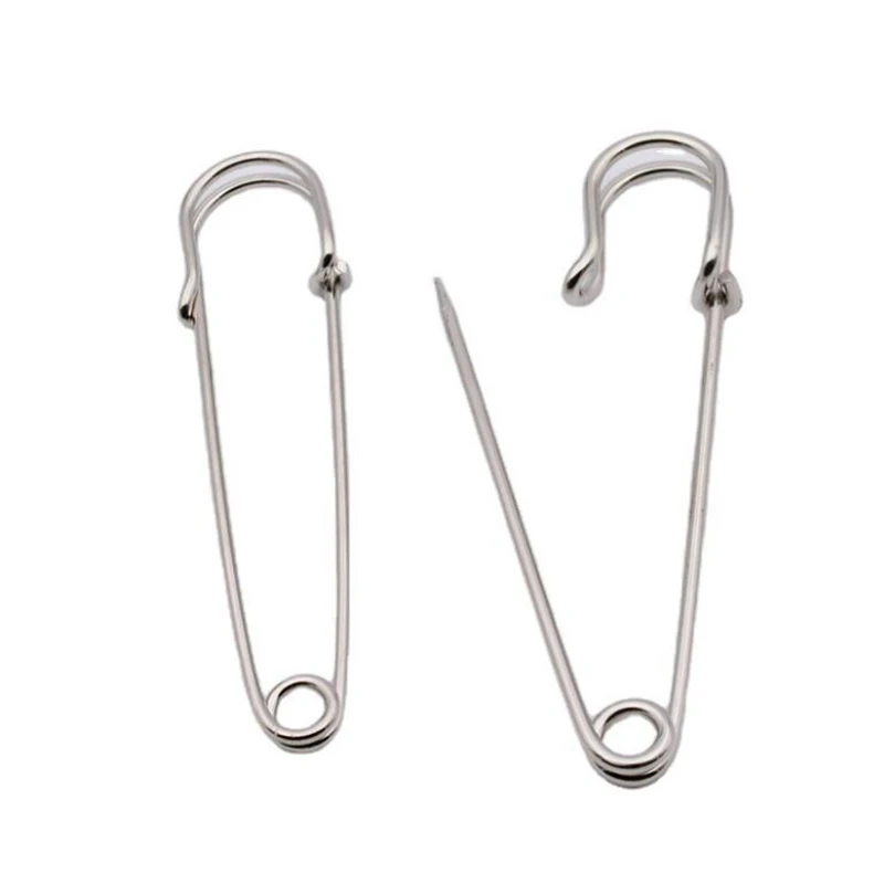 10pcs Safety Pins Sewing Tools Accessory Silver Metal Needles Large Safety Pin Small Brooch Safety Pins DIY Apparel Accessories