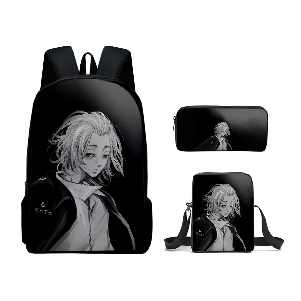 Tokyo Revengers Backpack Crossbody Bag And Pencil Case Three Piece Anime Cosplay 3D Print Cute Schoolbag Travelbag For Teenagers