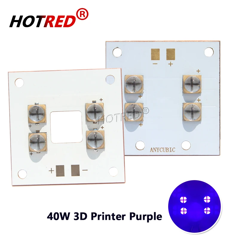 

UV LED 3D Printer 40W Lamp Curing Module Parts Purple Light 395nm 405nm365nm LG6565 Photon Exposure Machine Ink Copper Substrate