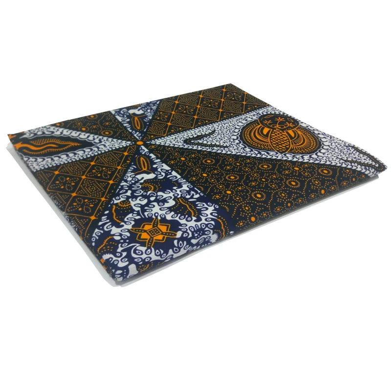 Tela africana con estampado inglés, tela de Ankara nigeriana, 6 yardas por lote, cera pagne