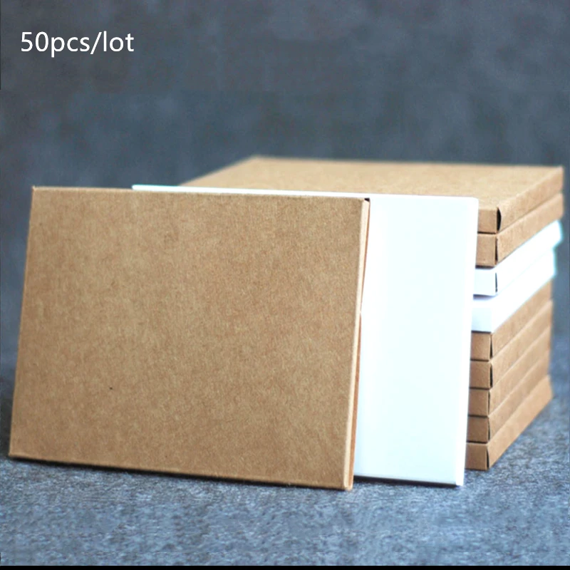 

50Pcs Kraft Paper Blank Paper Gift box Stationery Packaging Box Cosmetics Package Box Gift Boxes For Postcard Envelope Photo