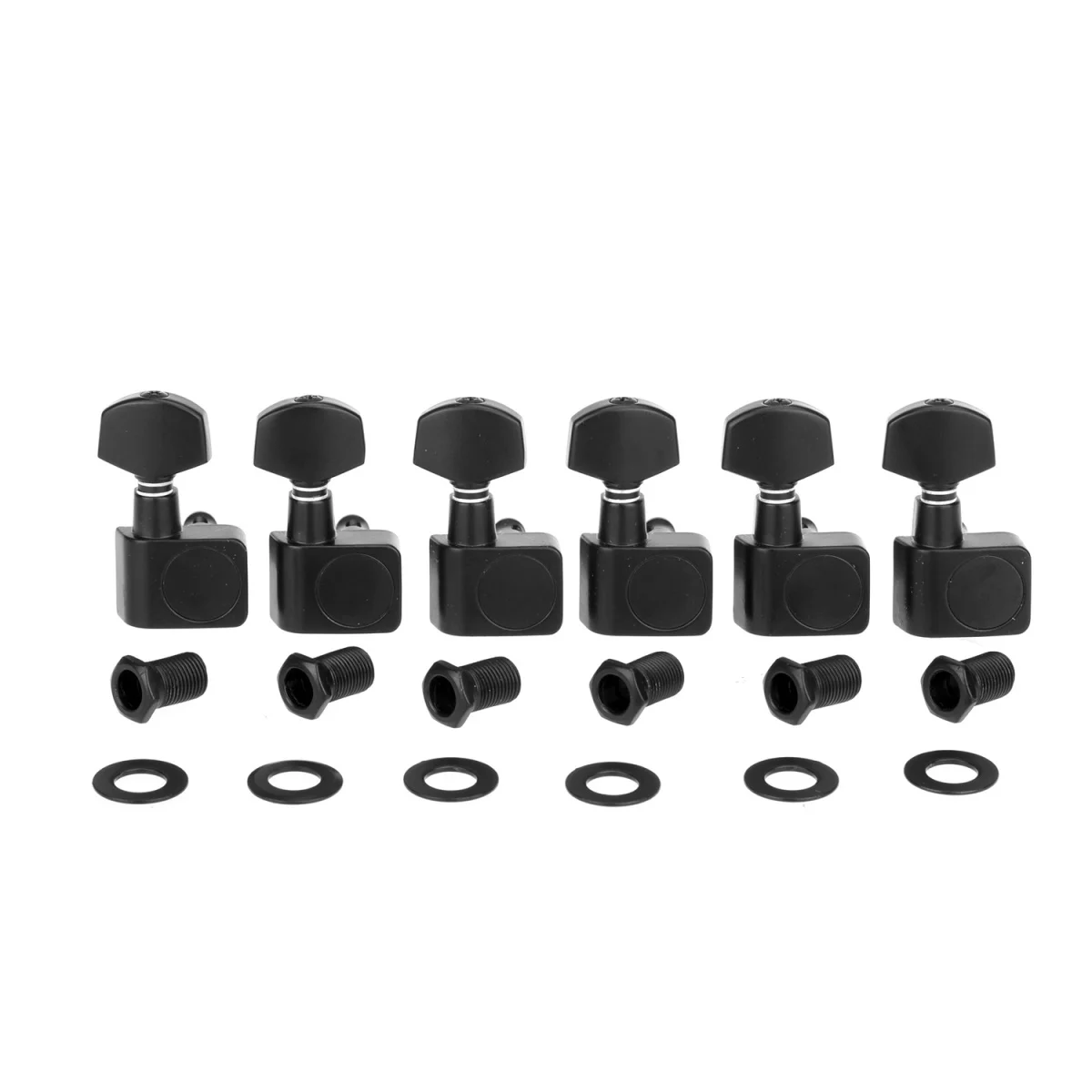 Musiclily Pro 6-in-line 2-pins Sealed Guitar Tuners Machine Head Tuning Pegs Set for Fender ST/Tele, Black