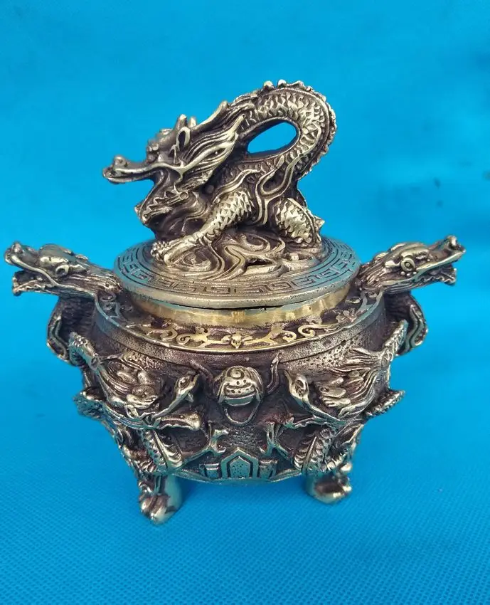 

Vintage incense burner 6 Dragon incensory Signed bottom ornament