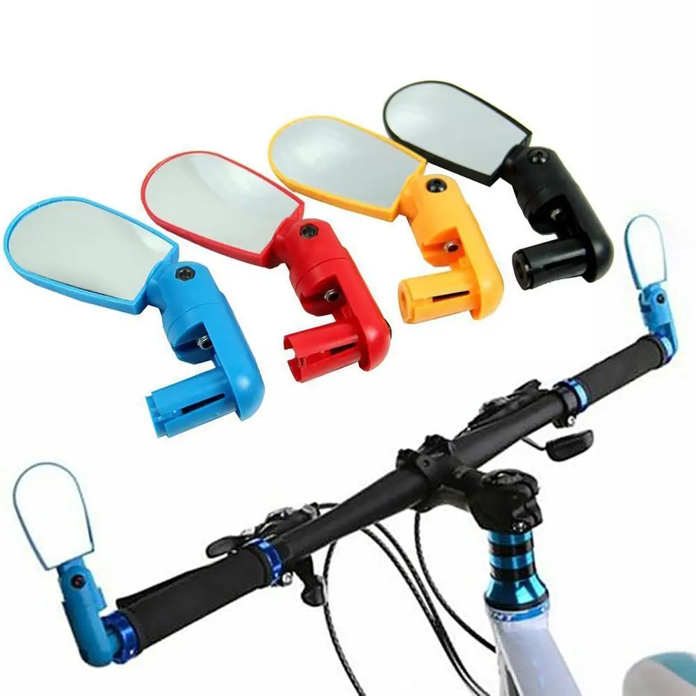 2Pcs Adjustable Mountain Bike Cycling Handlebar End Rearview View Mirror Wide Angle MTB Road Cycling Accessories