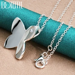 DOTEFFIL 925 Sterling Silver 18-30 Inch Chain AAA Zircon Butterfly Pendant Necklace For Woman Wedding Party Charm Jewelry