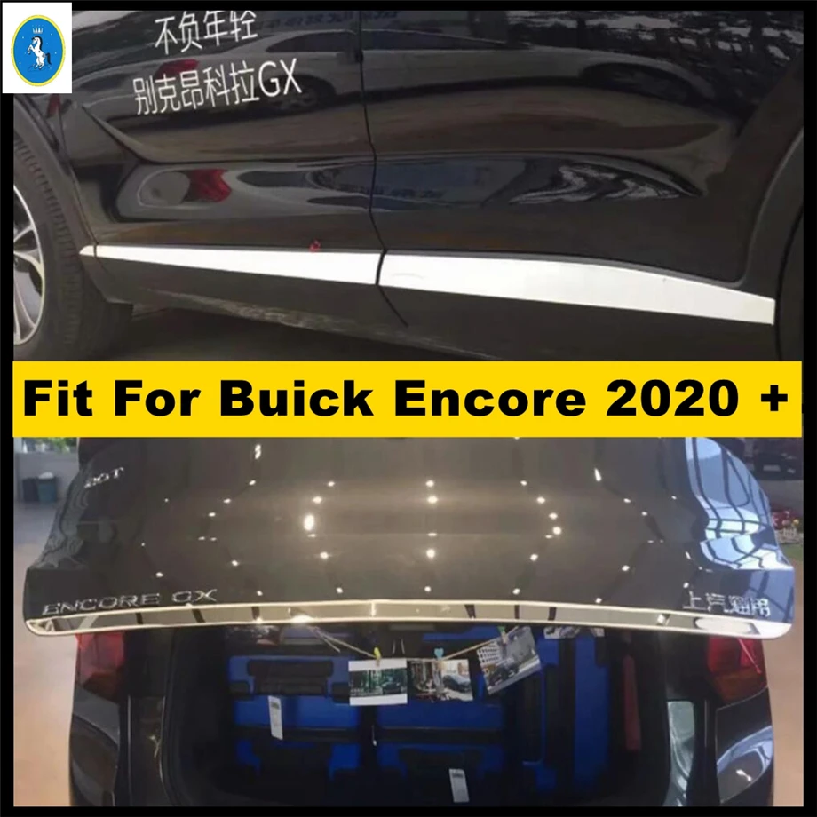 

Tail Gate Rear Trunk Door / Car Body Anti-scratch Protection Molding Stripes Panel Cover Trim Fit For Buick Encore GX 2020 2021