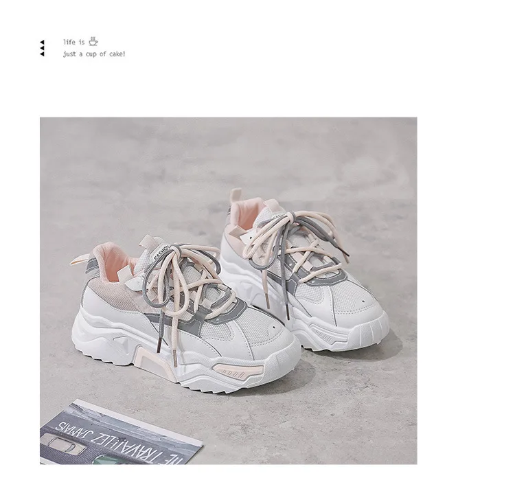 女性のためのファッショナブルな厚底靴,通気性のあるレース