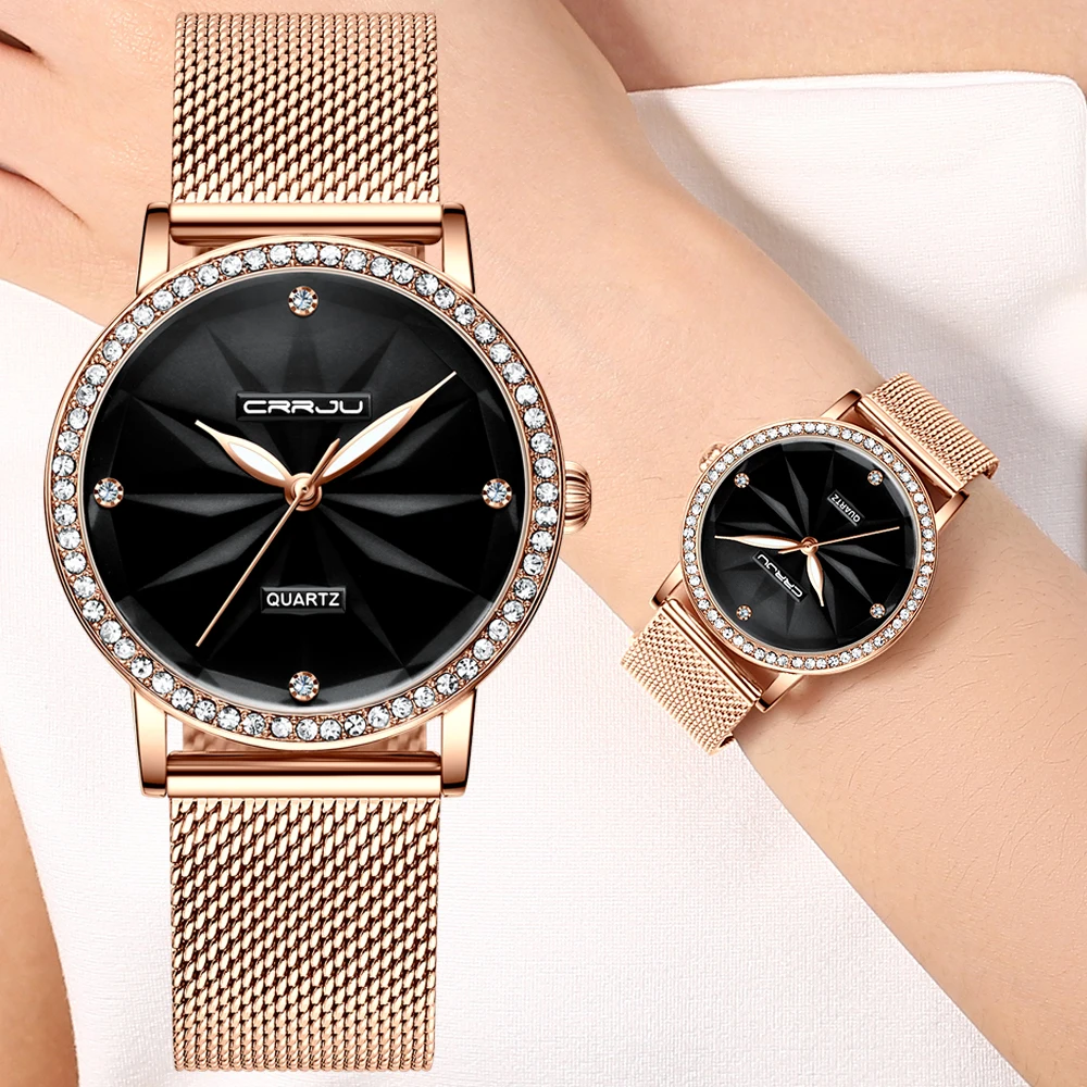 

Women's Watches for Ladies Rose Gold Wrist Watch Thin Minimalist Waterproof Fashion Casual Stainless Mesh Dress Gifts Wristwatch