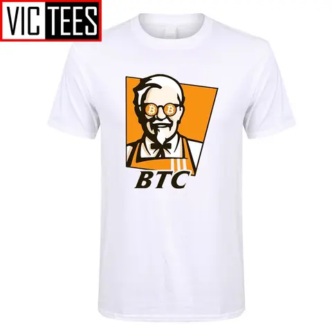 Männer T-Shirts Bitcoin BTC Original rezept lustige KFC Erwachsenen T-Shirt Persönlichkeit Erwachsenen T-Shirt Druck benutzer definierte Baumwolle