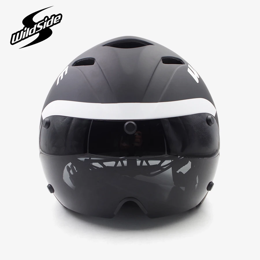 Wildside Race TT Biycle Helmet 4 lens Goggles Triathlon Tri Aero Helmet Road Timetrial Cycling Helmet Casco Ciclismo Accessories