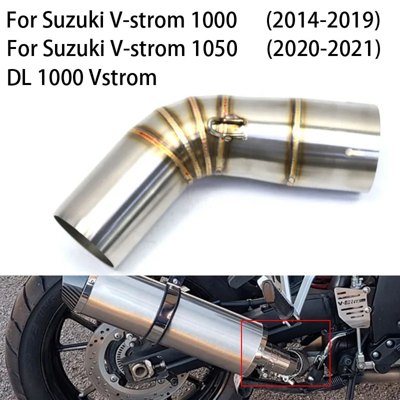 

Motorcycle Exhaust Middle Mid Link Pipe Muffler Tube For Suzuki V Strom 1000 1050 2014-2021 Motocross Muffler Dirt Bike Silencer