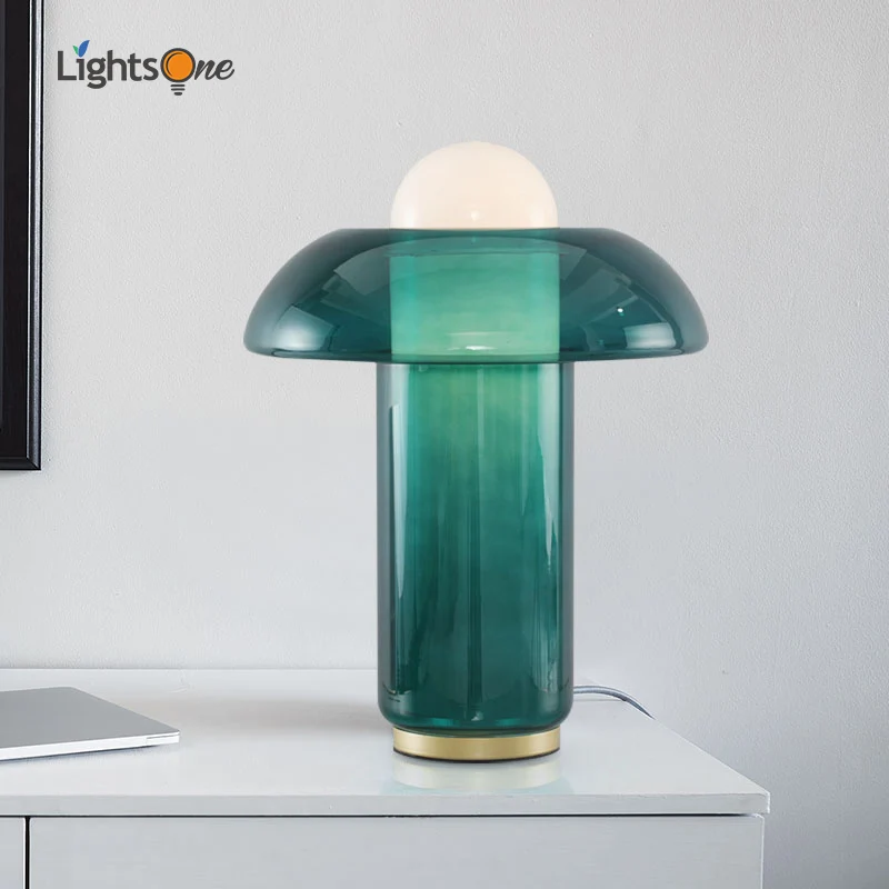 Postmodern minimalist creative emerald living room table light bedroom bedside boutique table lamp