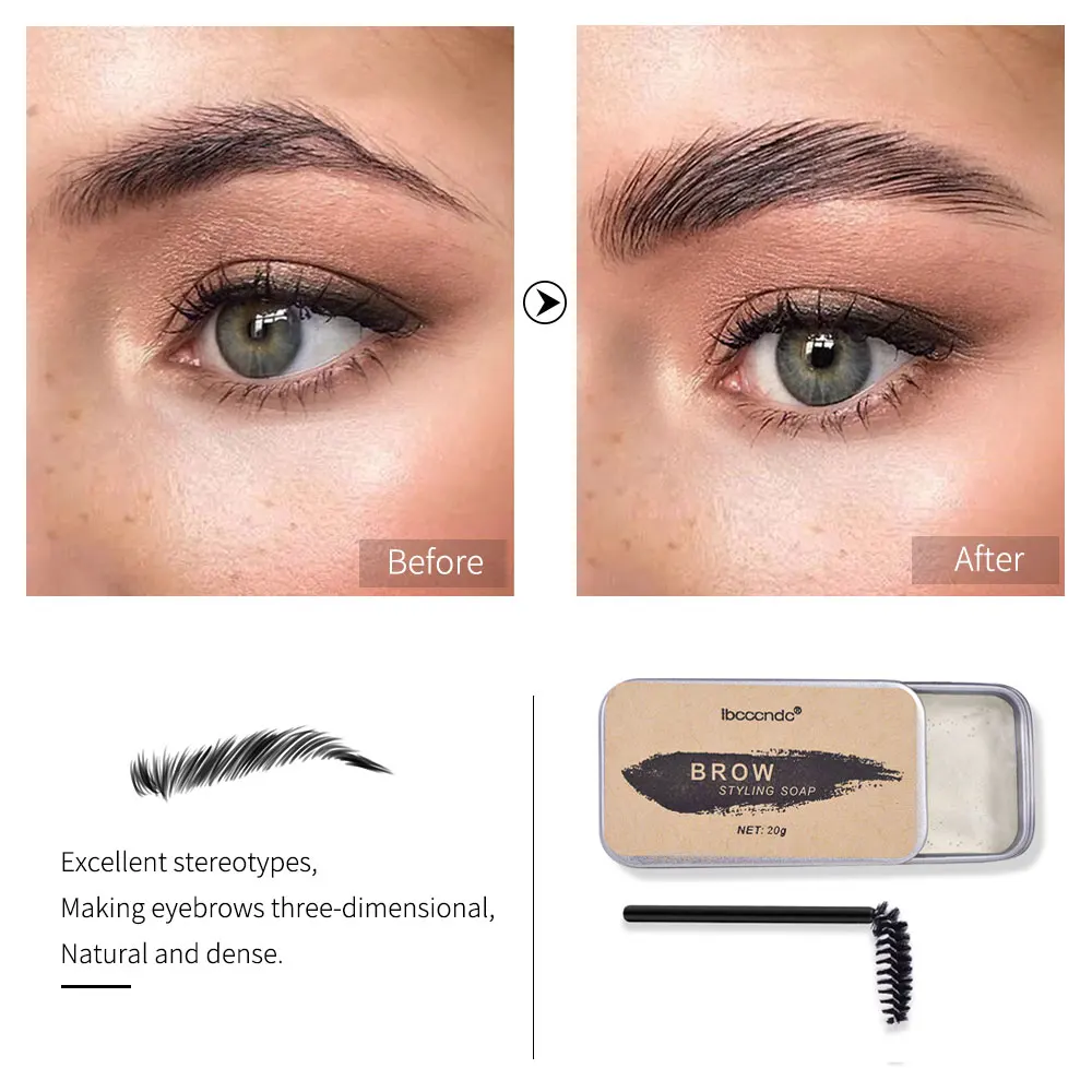 3D Eyebrow Soap Long Lasting Waterproof Eye Brows Lifting Setting Gel Clear Colorless Easy to Use Eyes Makeup Cosmetic