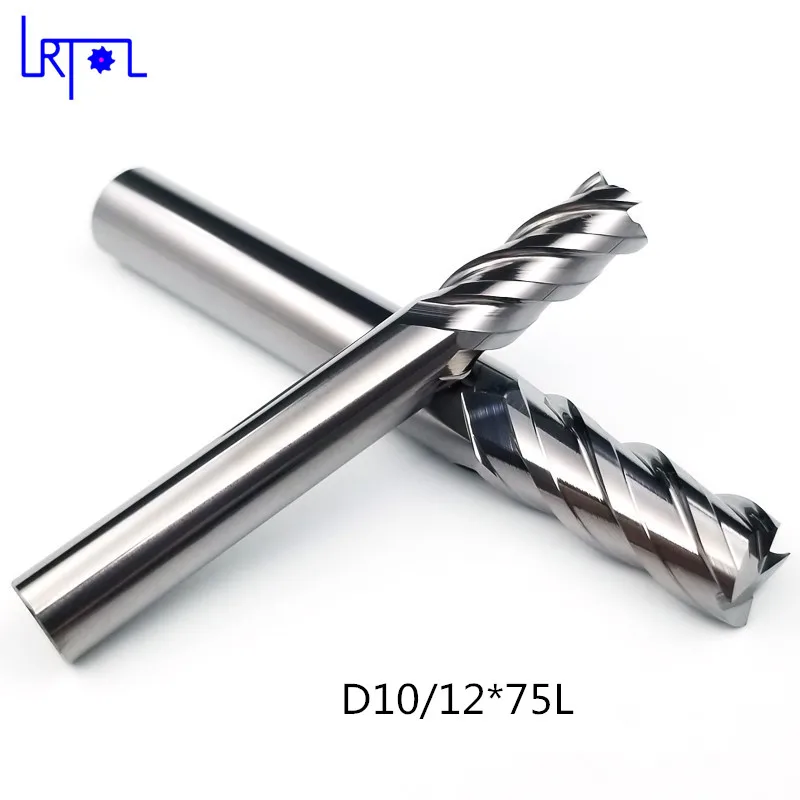 4Flutes  D10/12*75/100L end mill for Ceramic Bit Milling Tools Carbide CNC milling cutter