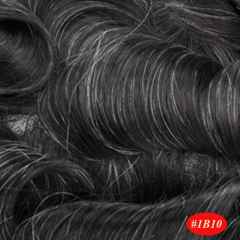 ISKIN Men Toupee Human Hair Curly Thin Skin PU Men's Capillary Prosthesis With Knots Indian Remy Hair System Unit Natural Wigs