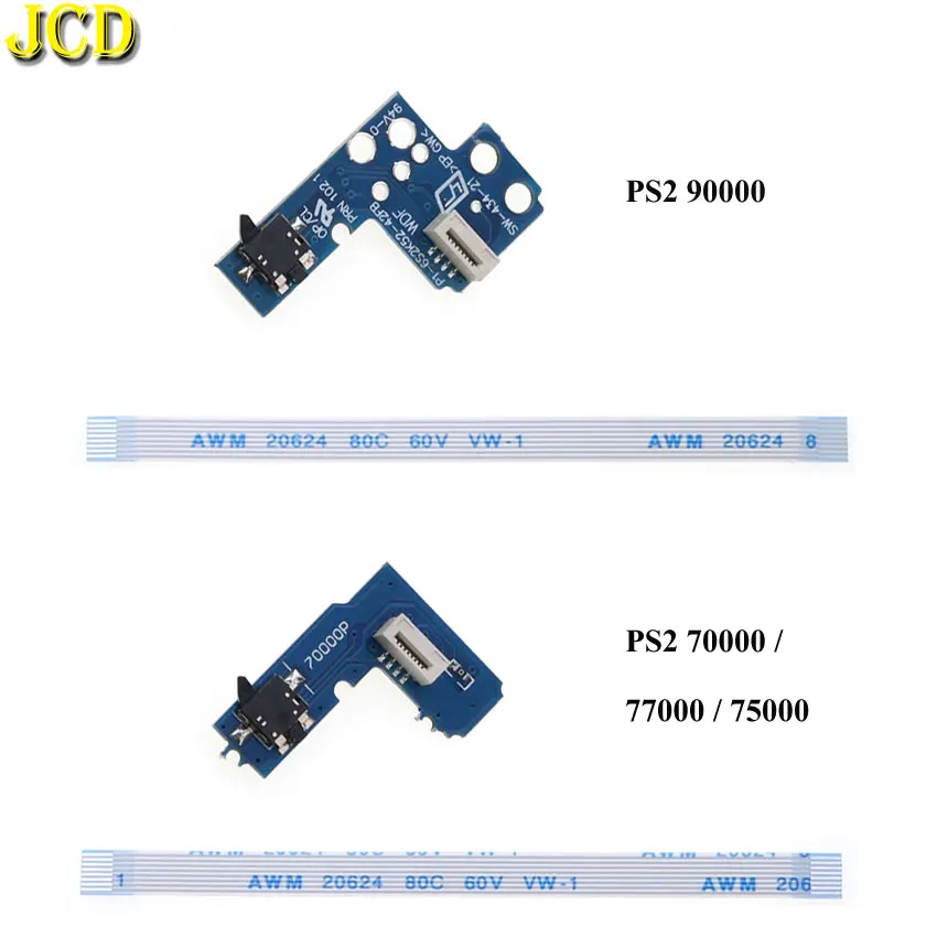 JCD Power ON OFF Reset Switch Board With 8Pin Flex Ribbon Cable For PS2 SCPH 70000 75000 77000 90000