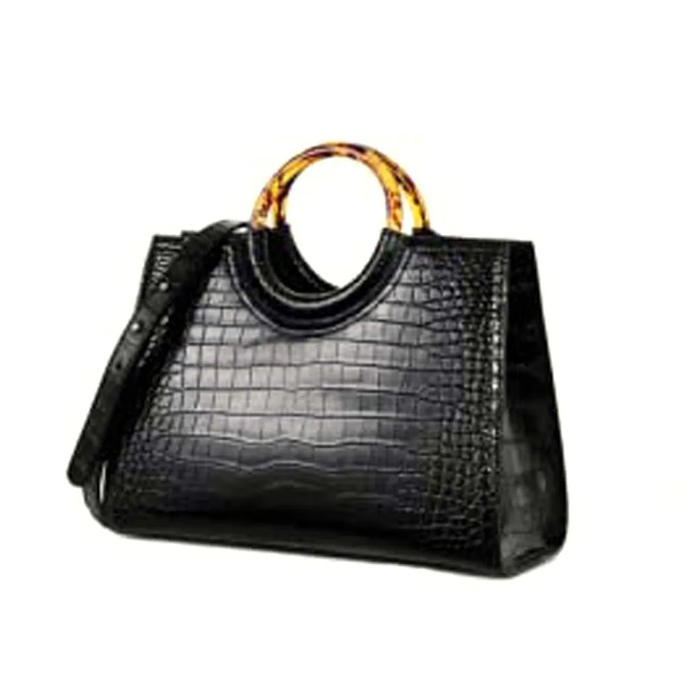 PUGETE  fashion  new men  crocodile  handbag  female Circle  Handled cross-body bag  contracted  Female bag  women crocodile bag