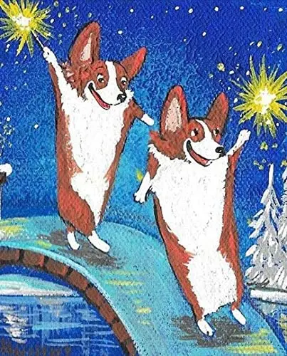 Pembroke Welsh Corgi Xmas New Years Day Folk Dog Funny Metal Sign Farmhouse Farm Family Cafe Retro Wall Decoration Christmas T