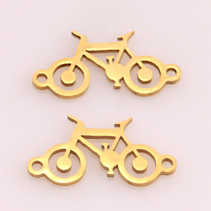 5pcs Stainless Steel Charm Necklace for Women Man Classic Bicycle Gold/Steel Color Choker Pendant Necklace Engagement Jewelry