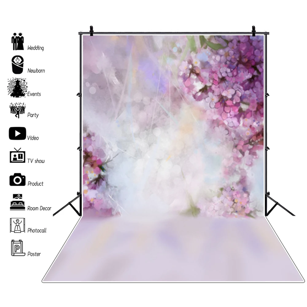 Laeacco Baby Shower Photozone Faded Flowers Blossom Newborn Kids Portrait Photo Backdrops Photography Backgrounds Photo Studio