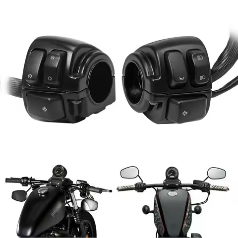 Motorcycle Black 1" Handlebar Turn Signal Control Switch For Harley XL883 Sportster Dyna V-ROD Softail