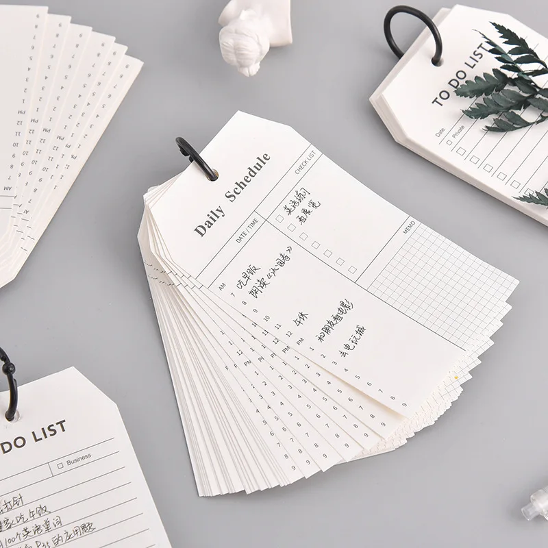 52 Sheets Daily Schedule To Do List Memo Pad Diy Simple Style Ring Buckle Type Notebook Students Diary Schedule Stationery