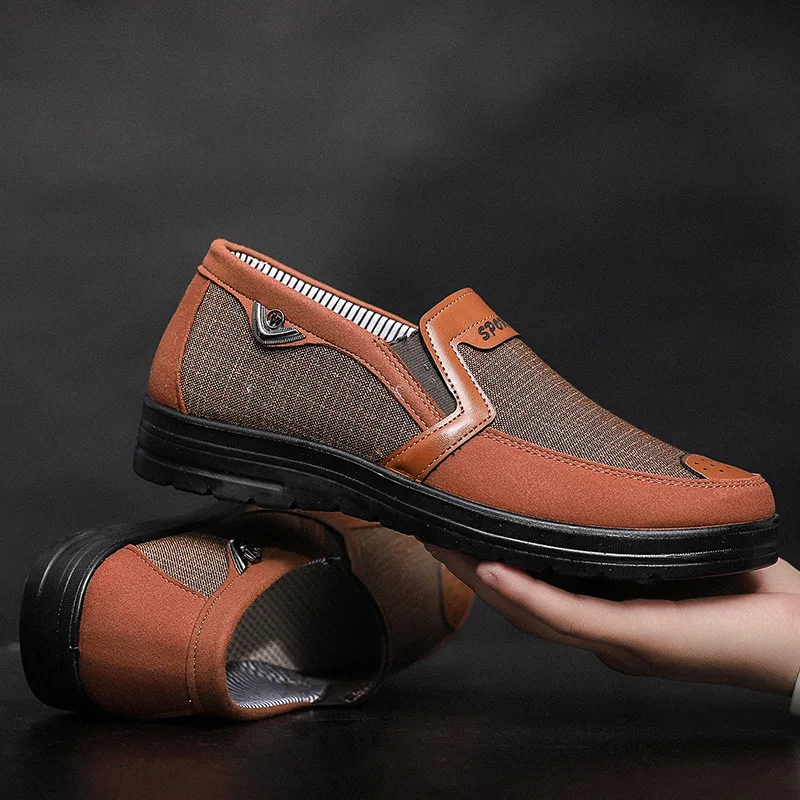 Canvas Loafers Shoes Slip on Men Casual Shoes Summer Breathable Fashion Soft Flat Driving Shoes698