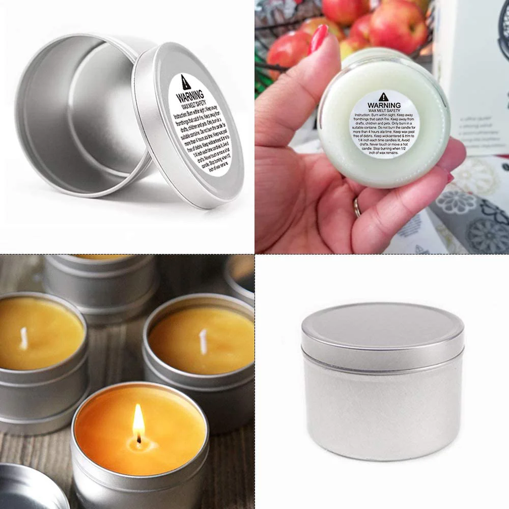 Candle Warning Stickers 1.5 inch Round Candle Jar Container Labels Wax Melting Safety Stickers 504 Label White Background