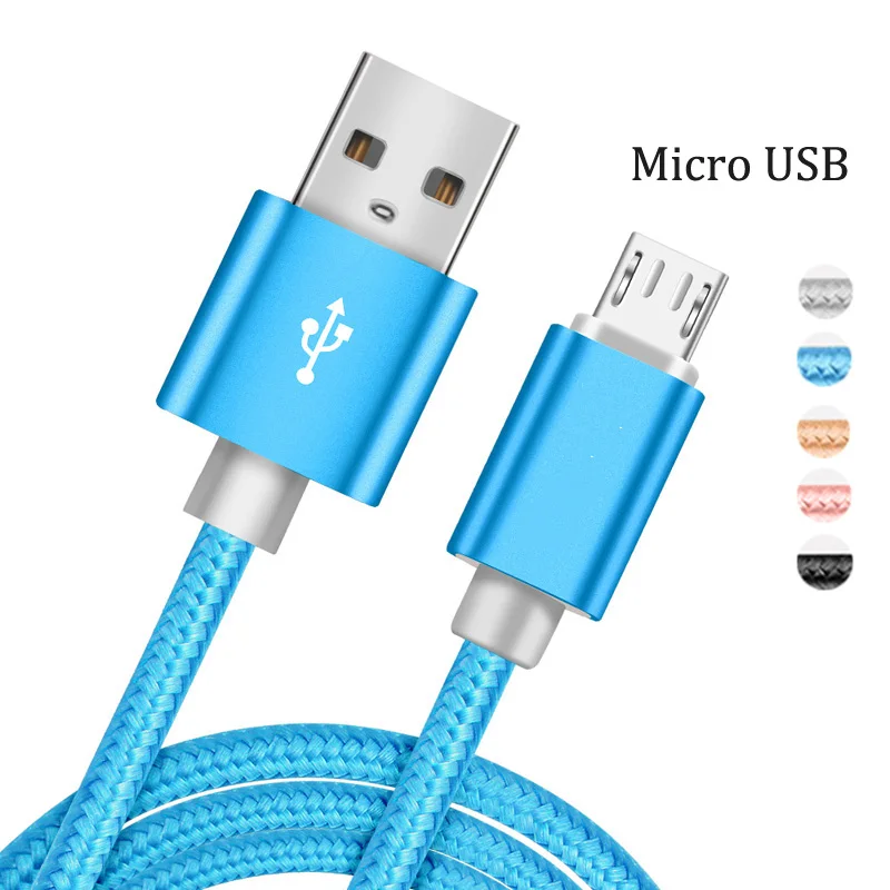 Nylon Braided Micro USB Cable Charging Data Wire For Huawei Y5 Y6 Y7 Y9 Prime 2018 Honor 7S 7A 7C 8A 8C 8S Phone Charger Cable