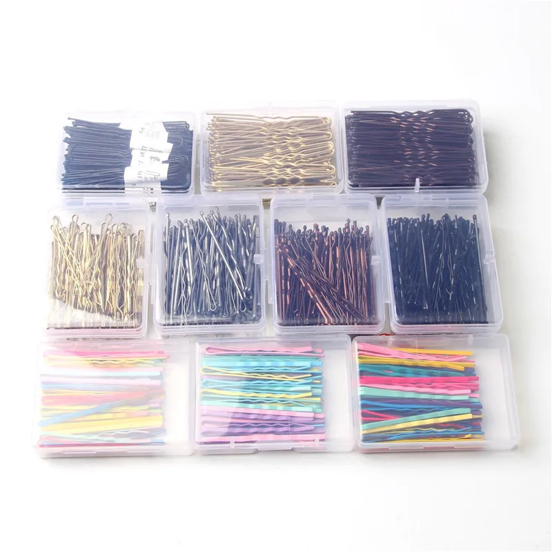 50/100Pcs Colorful Wedding Alloy Bobby Pins Curly Wavy Grips Hair Clips Hairpins Barrette Hairpin Styling Hair Accessories