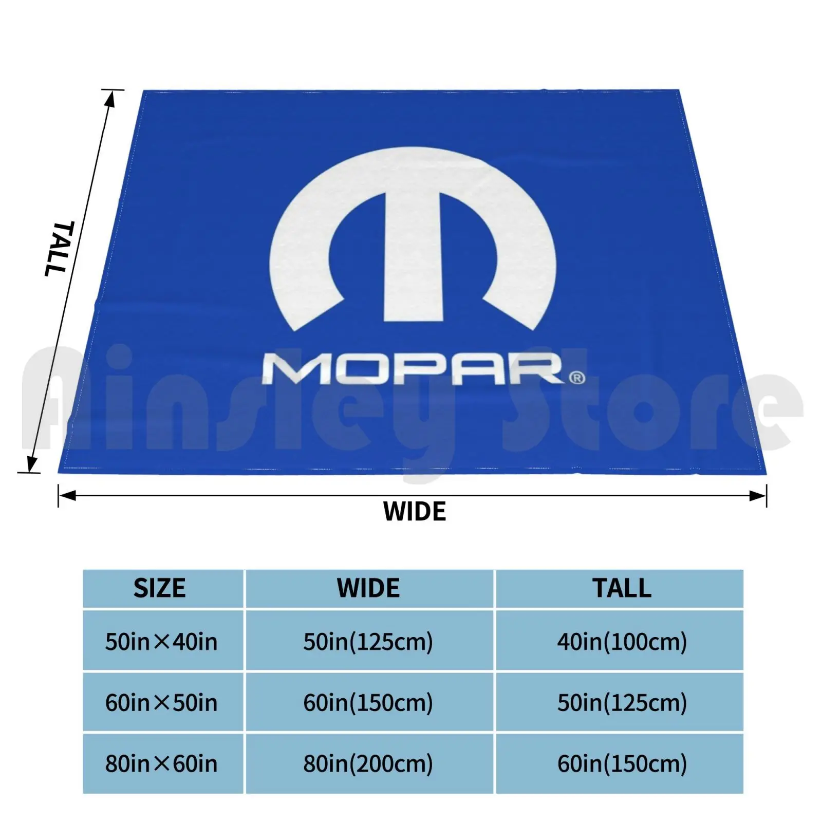 Mopar White Logo Fan Art Blanket Super Soft Warm Light Thin Mopar Logo Symbol Parts Chrysler Muscle Car Cars view 2