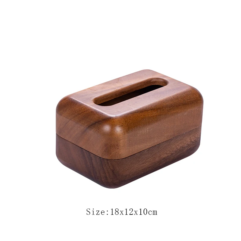 Amgo Acacia Wood Tissue Box Removable Paper Holder Table Napkin Dispenser Bedroom Hotel Home Office Coffee Bar