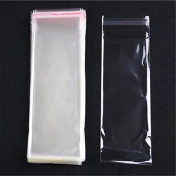 Wholesale 100pcs/lot 6*17cm Transparent Self Adhesive Bags Plastic Clear Jewelry Accessories Flower Bopp Bags