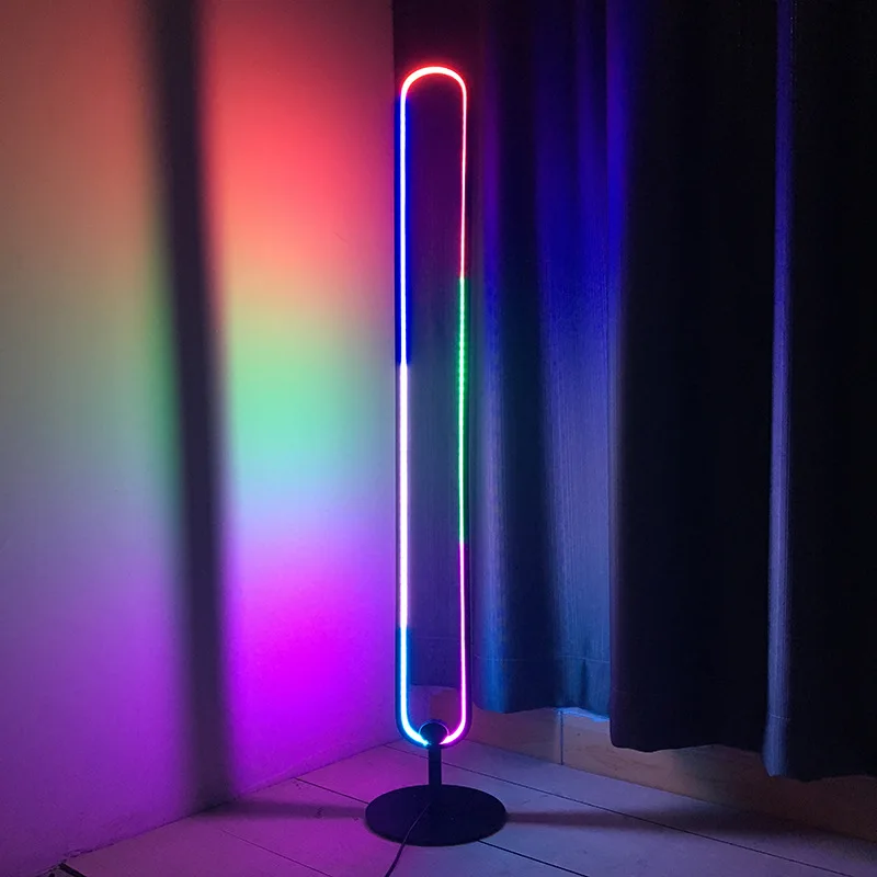 Modern Rgb Corner Floor Lamp Colorful Nordic Standing Lamps for Living Room Decor Indoor Bedroom Minimalist Atmosphere Led Lamps