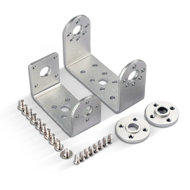 10x Robot servo brackets metal U brackets and round servo holder 25T