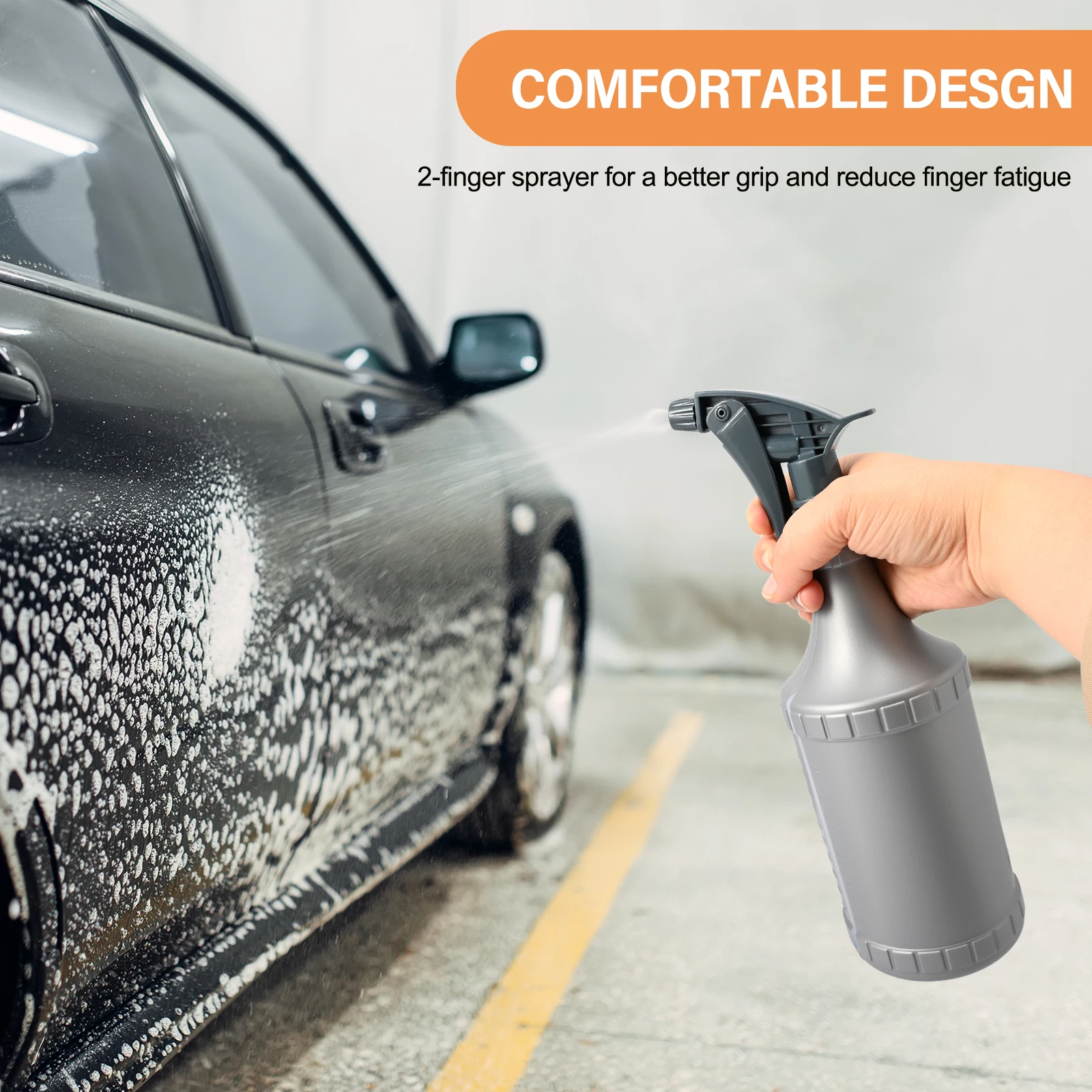 FOSHIO Automotive Washing Tool 900ML Spray Bottle Water Stream Nozzle Window Tint Garden Glass Foam Removal PPF Cleaning Scraper