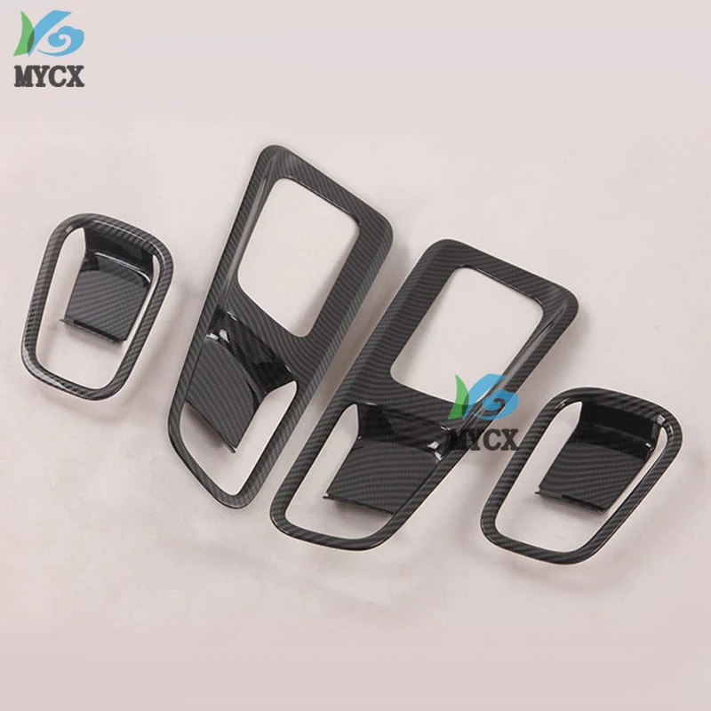 For Hyundai Venue 2019 2020 Carbon Fiber Inner Door Handle Catch Cover Bowl Cup Trim Decoration Car Styling Auto Accessories